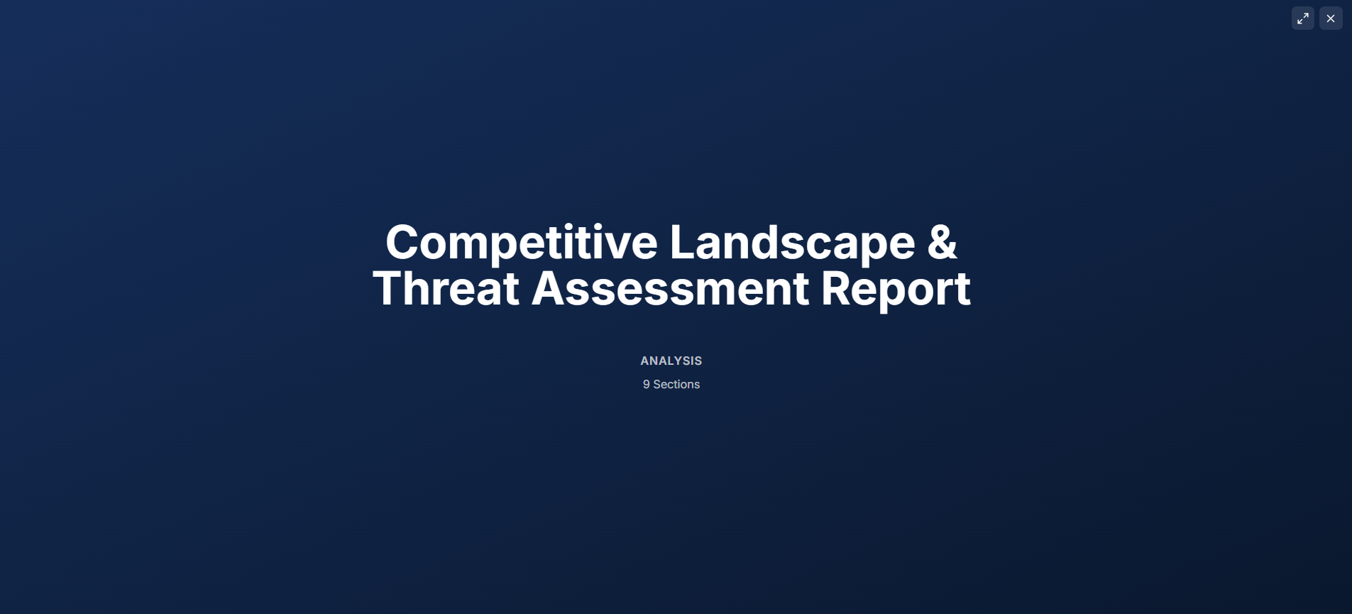 Example HELM competitive landscape and threat assessment report — 9 sections